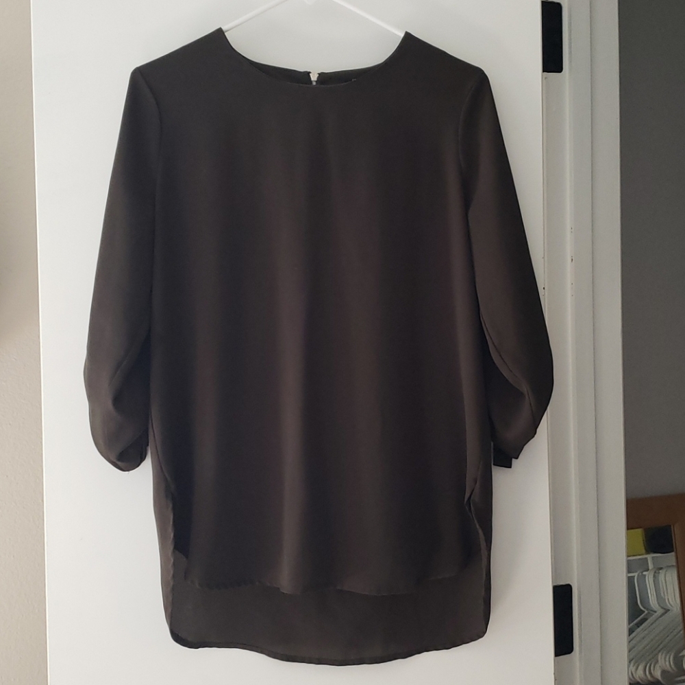 Forever 21 Olive Army Green Flowy Tunic Blouse